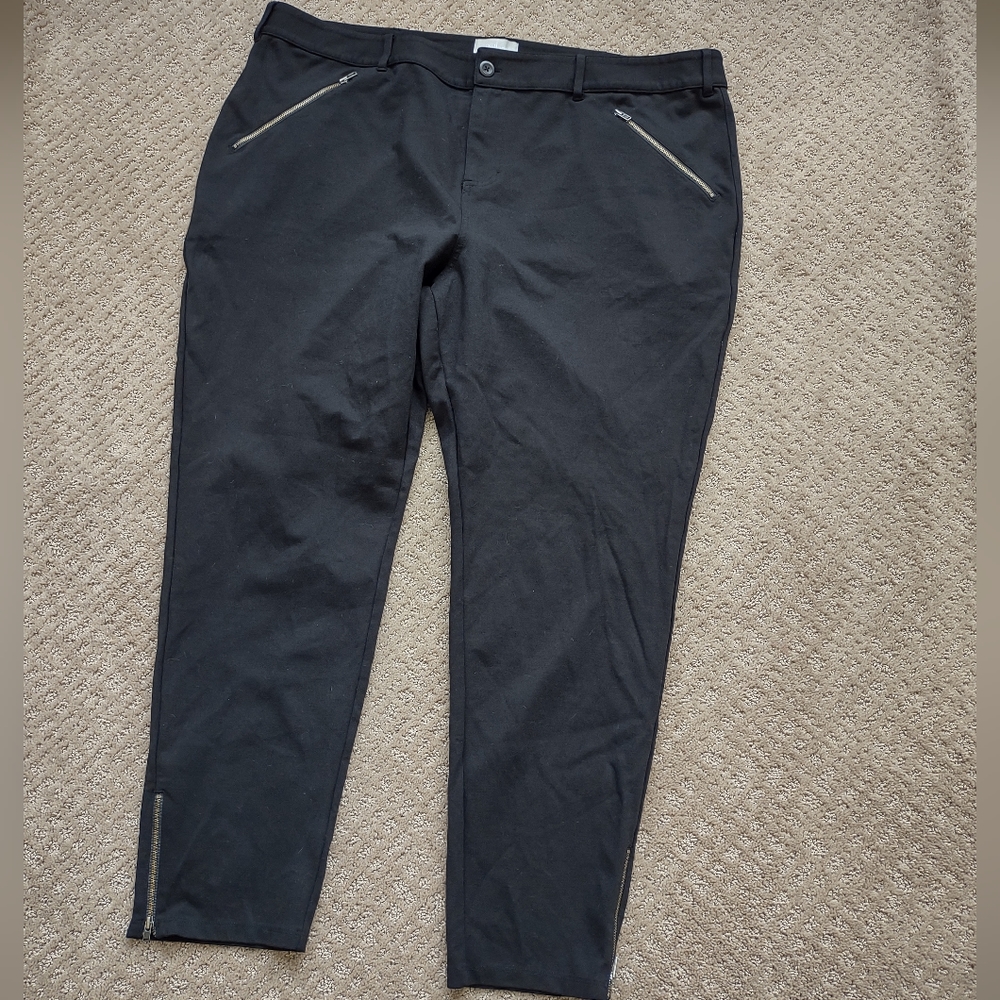 Ryllace Women Zip Ponte Knit Ankle Pants